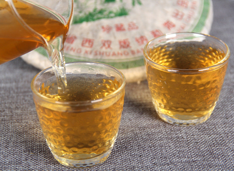 Pu'er Tea Yunnan Nannuo Mountain Qiaomu Seven Son Round Tea Aged Raw Tea Cake Green Tea 357g