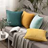 Home Decorative Edge Velvet Waist Pillow Cushion Covers Super Soft Plush Hotel Sofa Pillow Covers 23.6"x23.6" Throw Pillow Covers