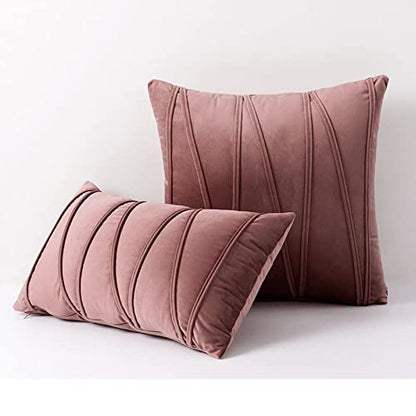 Nordic Velvet Striped Pressed Pillowcase Cotton, Throw Pillow Covers, Pressed Rope Straps, European Sofa Pillows,2pcs Home Pillow Covers Pillowcase Pattern