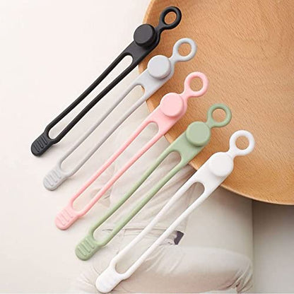 [20 Pcs] Multipurpose Silicone Cable Ties, Organizer, Cord Ties, Reusable Cable Management Organizer, Cable Carabiner