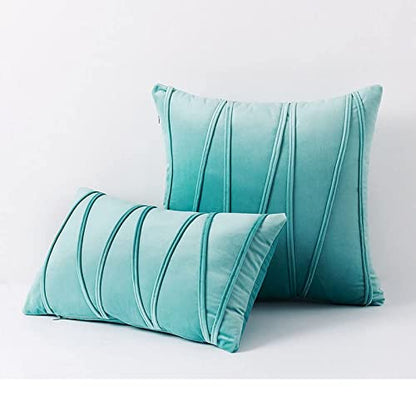 Nordic Velvet Striped Pressed Pillowcase Cotton, Throw Pillow Covers, Pressed Rope Straps, European Sofa Pillows,2pcs Home Pillow Covers Pillowcase Pattern