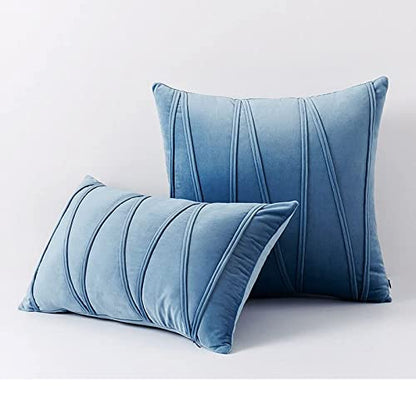 Pillowcase Pattern Nordic Velvet Striped Pressed Pillowcase Cotton, Throw Pillow Covers, Pressed Rope Straps, European Sofa Pillows,2pcs Home Pillow Covers