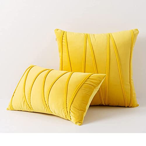 Pillowcase Pattern Nordic Velvet Striped Pressed Pillowcase Cotton, Throw Pillow Covers, Pressed Rope Straps, European Sofa Pillows,2pcs Home Pillow Covers