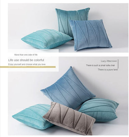 Pillowcase Pattern Nordic Velvet Striped Pressed Pillowcase Cotton, Throw Pillow Covers, Pressed Rope Straps, European Sofa Pillows,2pcs Home Pillow Covers