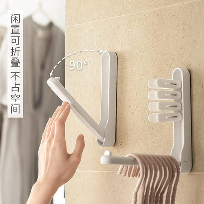 White Hanging Racks for Wall No Need Tools 3 Pcs Wall Mount Folding Coat Hooks for Balcony Wall Hanger, Utility Hooks