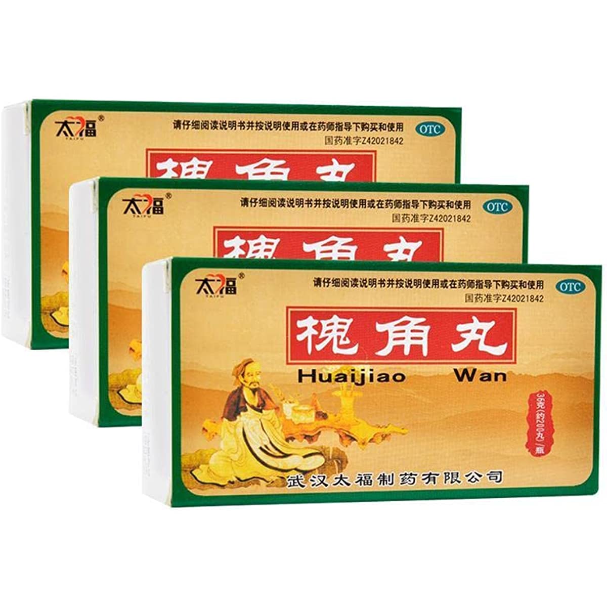 1 Box, Huaijiao Wan 36g/Box 槐角丸