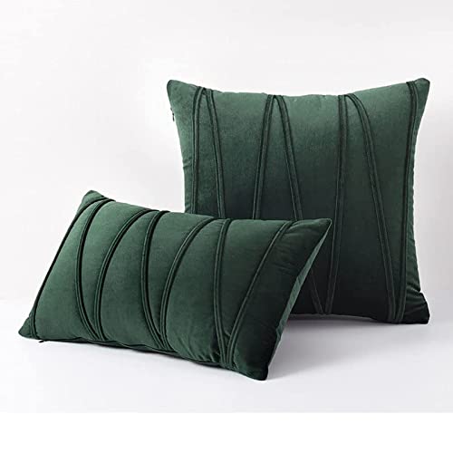 Pillowcase Pattern Nordic Velvet Striped Pressed Pillowcase Cotton, Throw Pillow Covers, Pressed Rope Straps, European Sofa Pillows,2pcs Home Pillow Covers