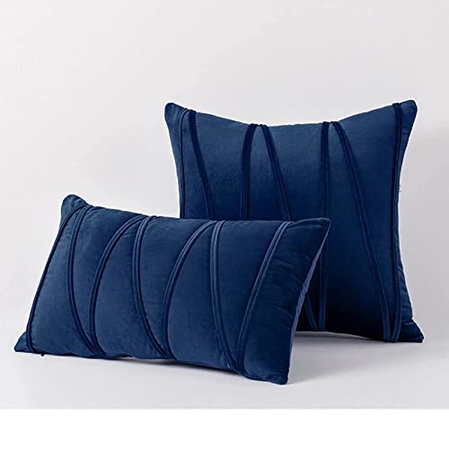Nordic Velvet Striped Pressed Pillowcase, Pressed Rope Straps, European Sofa Pillows,1pc Home Pillow Covers Throw Pillow Covers