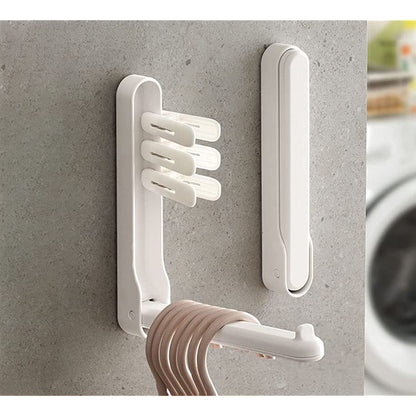 Closet Storage Hooks White Foldable Clothing Rack Storage Drying Rack Hook 1pcs Wall Mount for Balcony No Need Tools