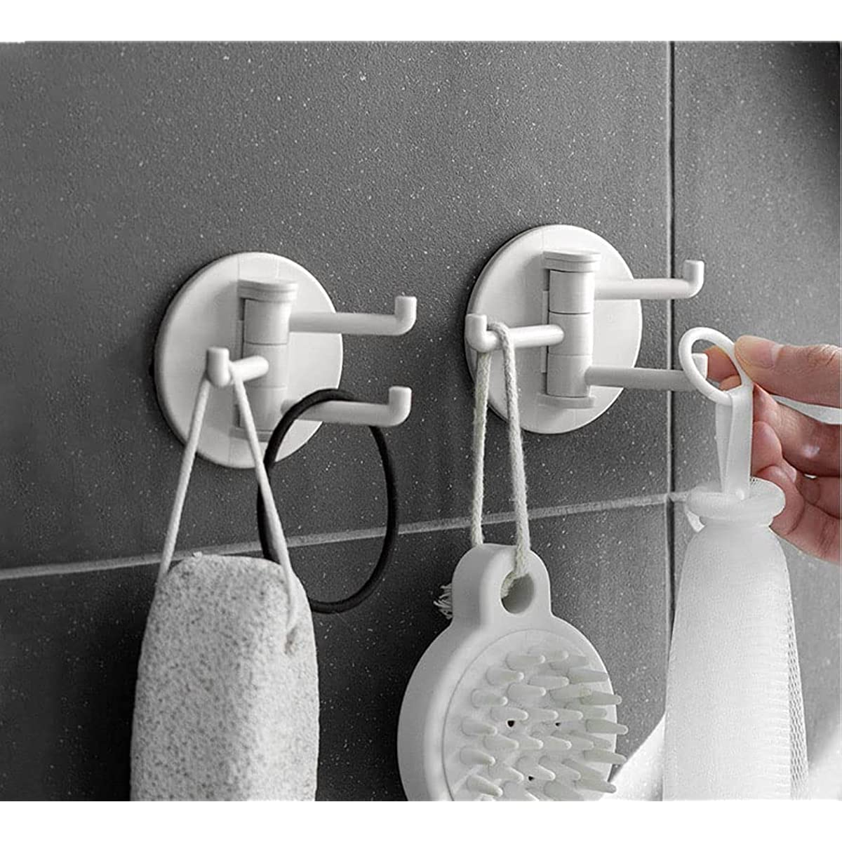 Hooks for Hanging 4 Pcs Home Door Back Toilet Wall Branch Hooks Branching Hooks for Bathroom Kitchen Wall Mount Plastic Hooks