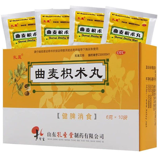 1 Box, Qumai Zhizhu Wan 6g*10 Bags / Box  曲麦枳术丸