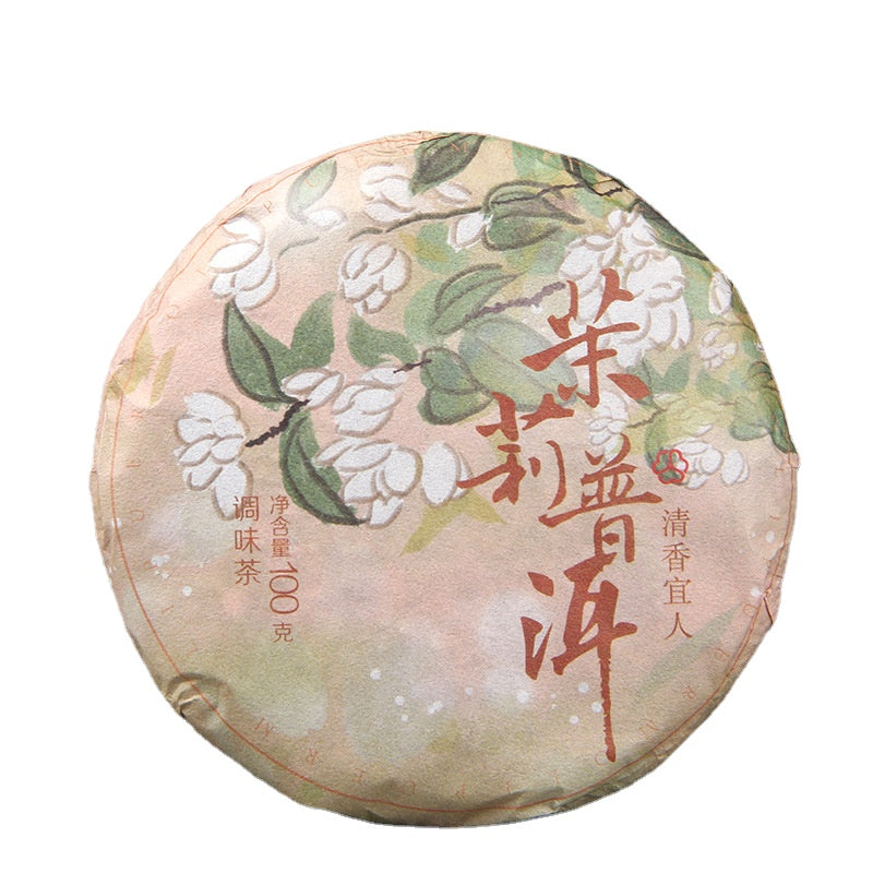 China Yunnan Pu'er Tea Ripe Tea Jasmine Pu'er Tea Cake Pu'er + Jasmine Chen Xiang Hua Xiang Combination Small Tea Cake 100g