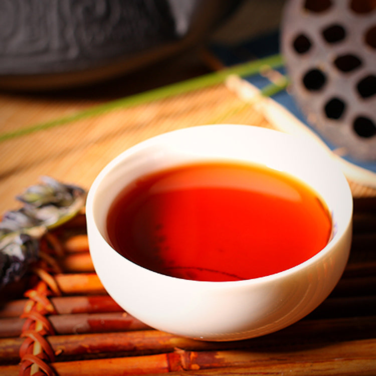 357g Pu'er Tea Cake Menghai Brown Mountain Pu'er Ripe Tea Yunnan Seven Seeds Cake Tea Black Tea