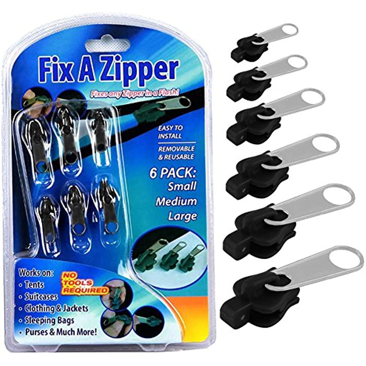 Repair Kit As seen on TV The Original Zipper Repair Kit Universal Zipper Fixes any zipper in a Flash Pack of 6