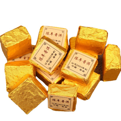 Puerh Yunnan Menghai Small Square Brick Small Golden Brick Puerh Tea Ripe Tea Black Tea 500g