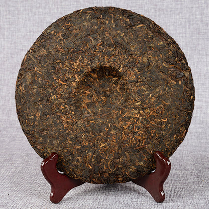 Pu-erh Tea Cake Pu-erh Tea Ripe 357g Banzhang Golden Bud Ripe Cake Yunnan Qizi Cake Tea Cooked Cake