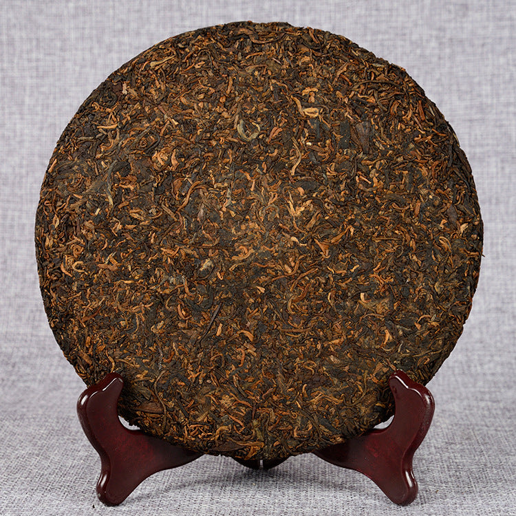 Pu-erh Tea Cake Pu-erh Tea Ripe 357g Banzhang Golden Bud Ripe Cake Yunnan Qizi Cake Tea Cooked Cake