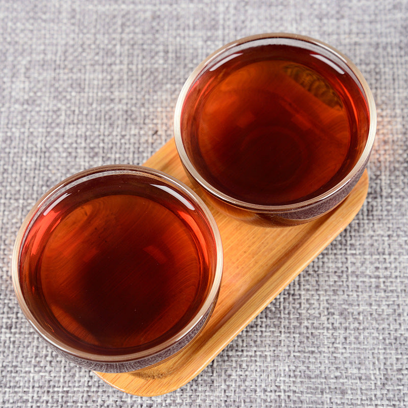 Yunnan Seven Cakes Puerh Tea Menghai Raw Material 357g Brown Chen Xiang Ripe Tea Cake Tea Ripe Tea Black Tea