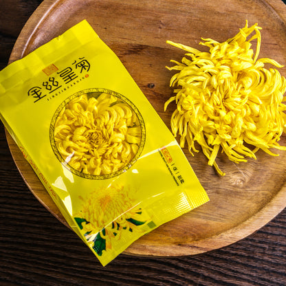 Pure Yellow Chrysanthemum Loose Leaf Tea, One Bud and One Cup Independent Packaging, Huangshan Chrysanthemum Flower Tea, Rich In Nutrients 大朵纯正金丝皇菊独立装一朵一杯散装黄贡菊