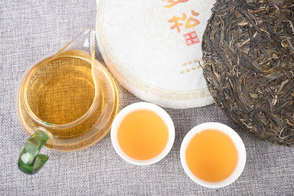 357g Mansong Raw Cake Pu-erh Raw Tea Mansong Spring Tea Big Tree Tea Refreshing Taste  Raw Pu-erh Yunnan Tea