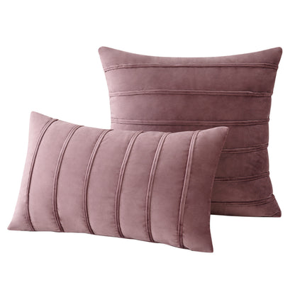 Velvet Vertical Strap Ins Wind Nordic Binding Technology Pillow Cushion Cases Pack of 2 Pillowcases for Sofa Bedroom Couch Car Pillow Covers