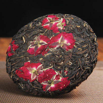 Yunnan Black Tea Alpine Old Tree Sun-dried Rose Black Tea with Fruit and Honey Aroma Fengqing Dian Hong Rose Cake Tea 100g