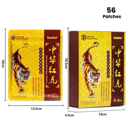 3 Boxes,Chinese Red Tiger - Enhanced Far Infrared Tendon Relieving Knee Patch, Fast acting pain relief 精品盒装中华红虎贴,膝盖贴膝盖酸痛膏药贴