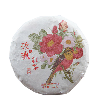 Yunnan Black Tea Alpine Old Tree Sun-dried Rose Black Tea with Fruit and Honey Aroma Fengqing Dian Hong Rose Cake Tea 100g