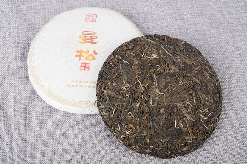 357g Mansong Raw Cake Pu-erh Raw Tea Mansong Spring Tea Big Tree Tea Refreshing Taste  Raw Pu-erh Yunnan Tea