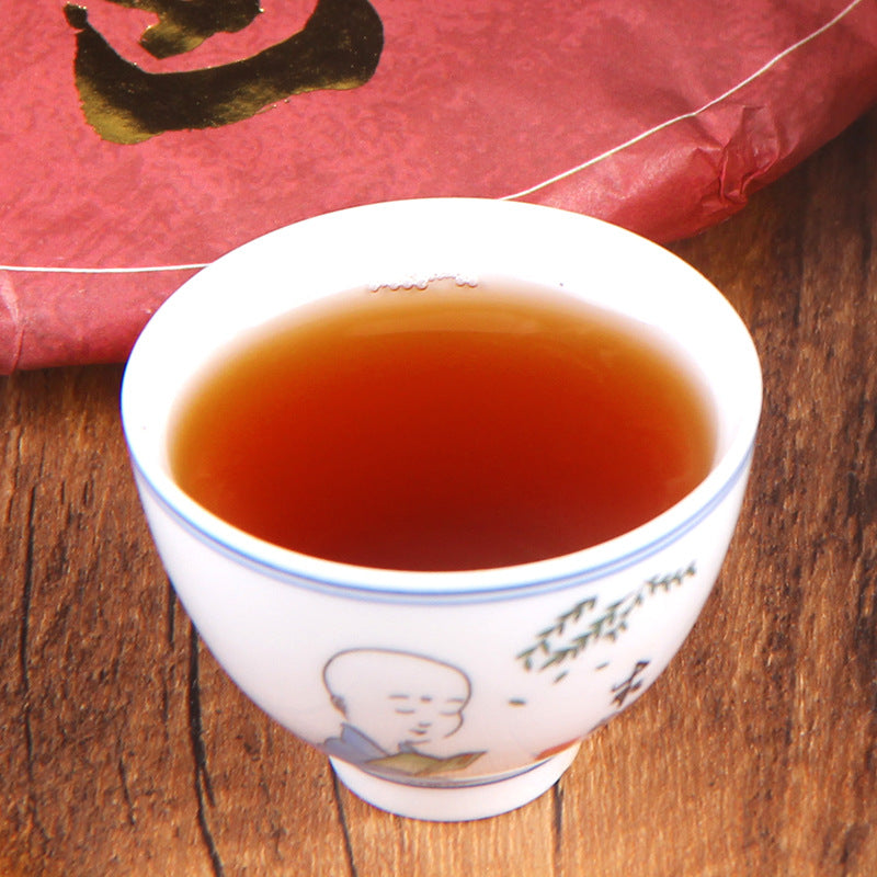 Iceland Qiao Mu Ripe Tea Cake Spring Tea Pure Sweet New Tea Meng Ku Material Tea Puerh Tea Cake Qizi Cake Tea 357g