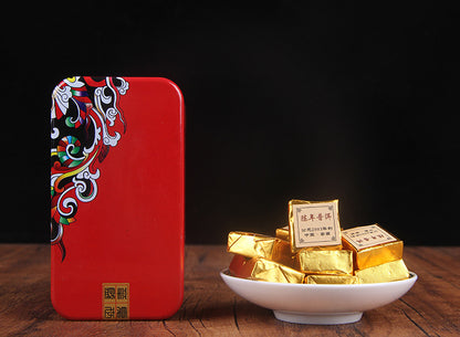 Yunnan Pu'er Exquisite Gift Box Packaging Pu'er Small Gold Brick Ripe Pu'er Small Tea Brick Black Tea 250g