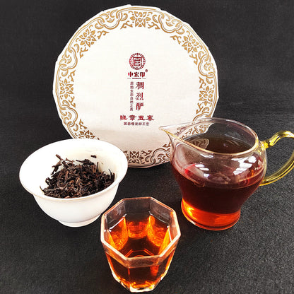 Puerh Tea Ripe Tea Lao Banzhang Ripe Tea Cake 357g Black Tea High Grade Yunnan Qizi Cake Menghai Puerh Ripe Tea Cake