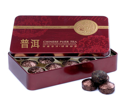 Pu-erh Tea Ripe Tea Gnomishang Small Golden Tuo Gnomishang Mini Small Tuo Tea in Iron Box Black Tea 75g
