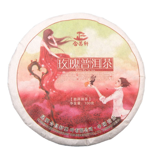 Pu-erh Tea Rose Tea Tea Cake Pu-erh Ripe Tea Tea 100g Cake Rose Pu-erh Tea