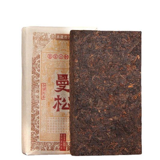 Pu'er Golden Bud Tribute Tea Man Song Tribute Tea Pu'er Tea Ripe Tea Yiwu Man Song Brick Tea Black tea 1000g